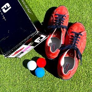 Ladies Red & Blue Golf Shoes, Size 9